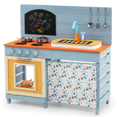 Kids Wooden Kitchen Playset with Circulation Faucet product